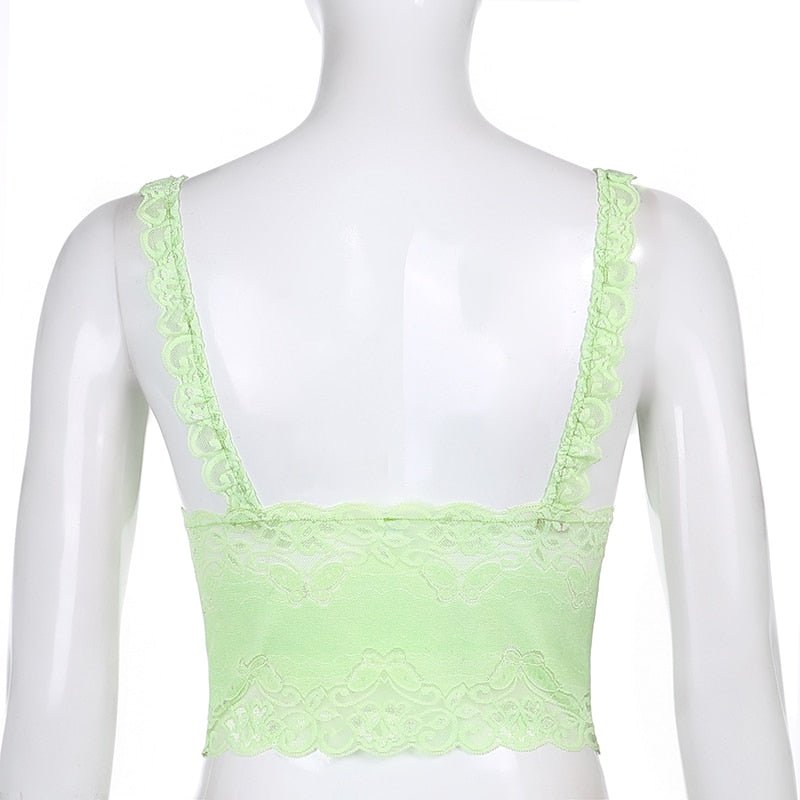 Top Dentelle Verte