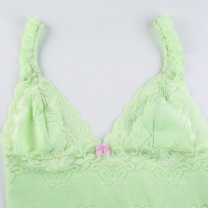 Top Dentelle Vert