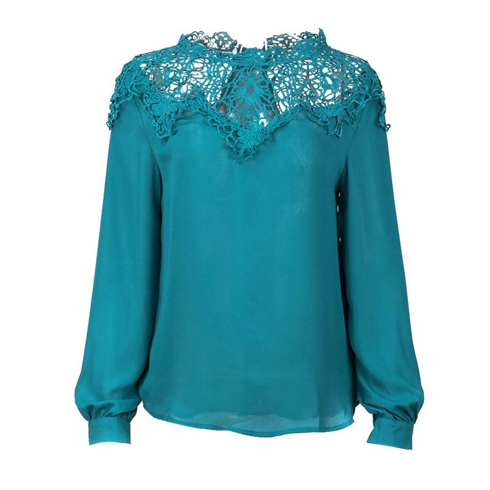 Top Femme Dentelle Chic Vert