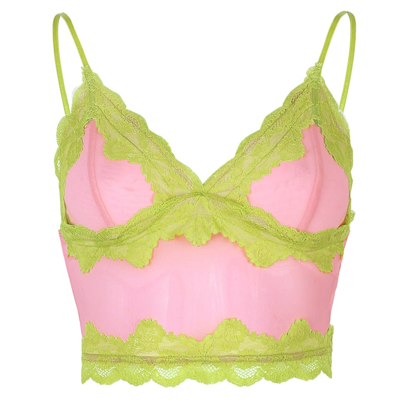 Top Jaune Dentelle