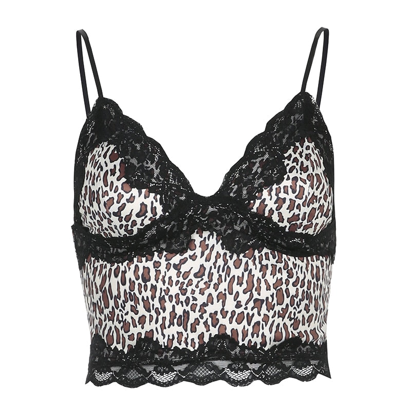 Top Léopard Dentelle