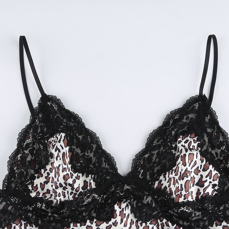 Top Léopard Dentelle