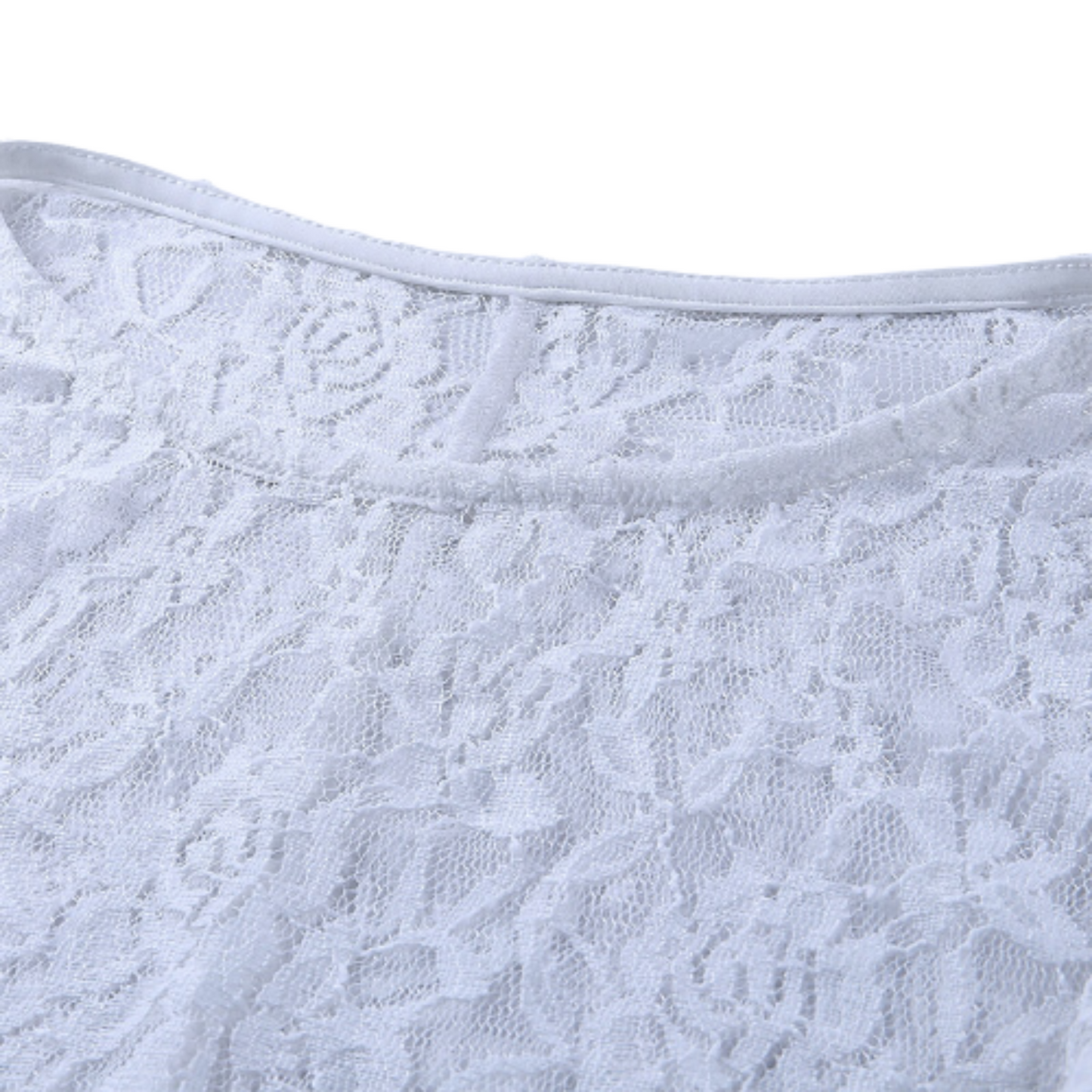 Top Manches Longues Dentelle Blanc