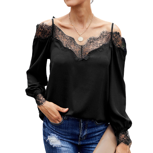 Top Noir Dentelle Femme