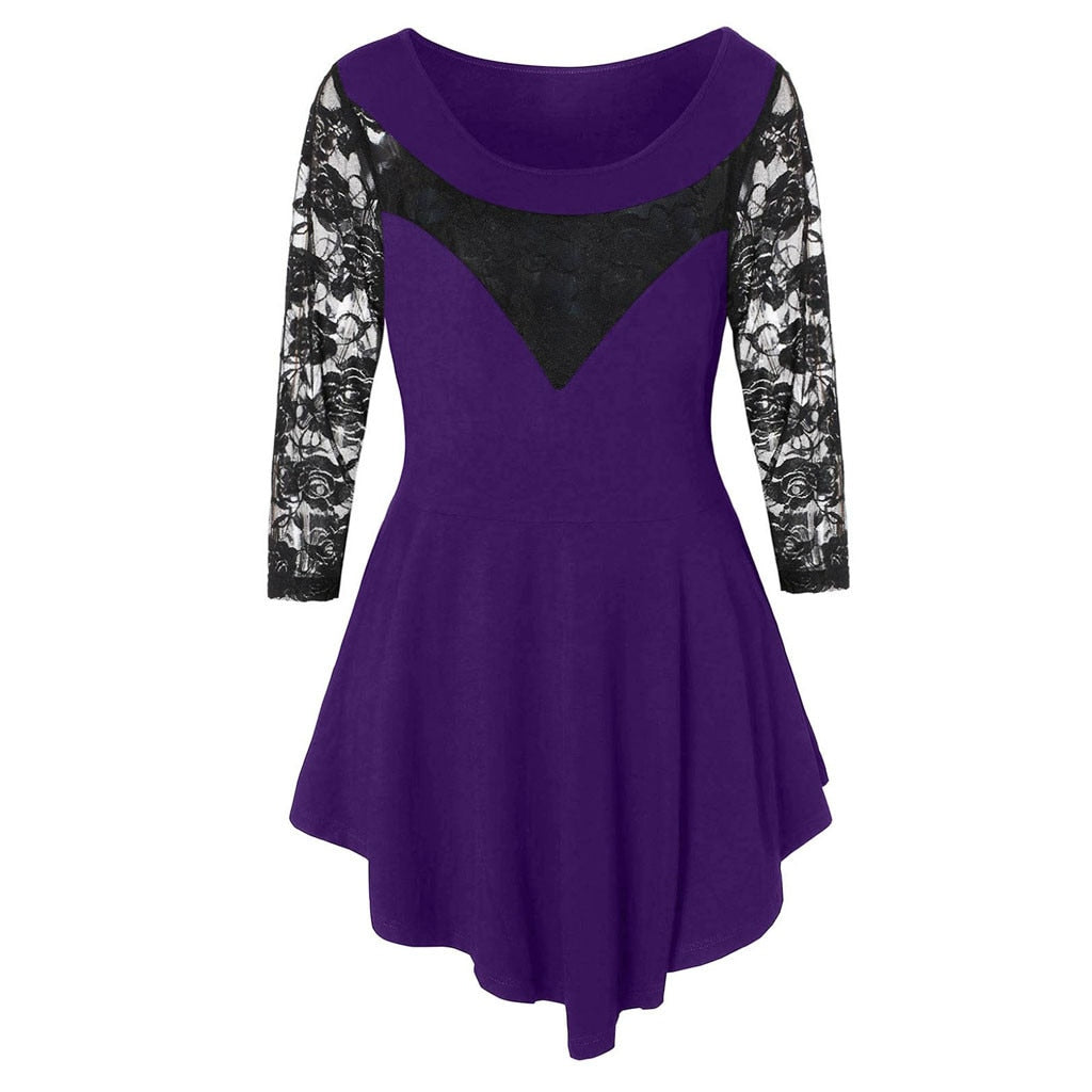 Tunique Dentelle Grande Taille Violet