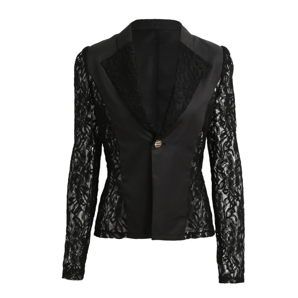 Veste Blazer Dentelle Noir