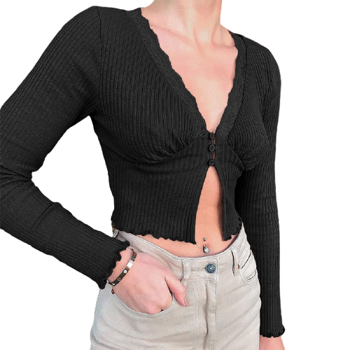 Veste Femme en Dentelle Noir