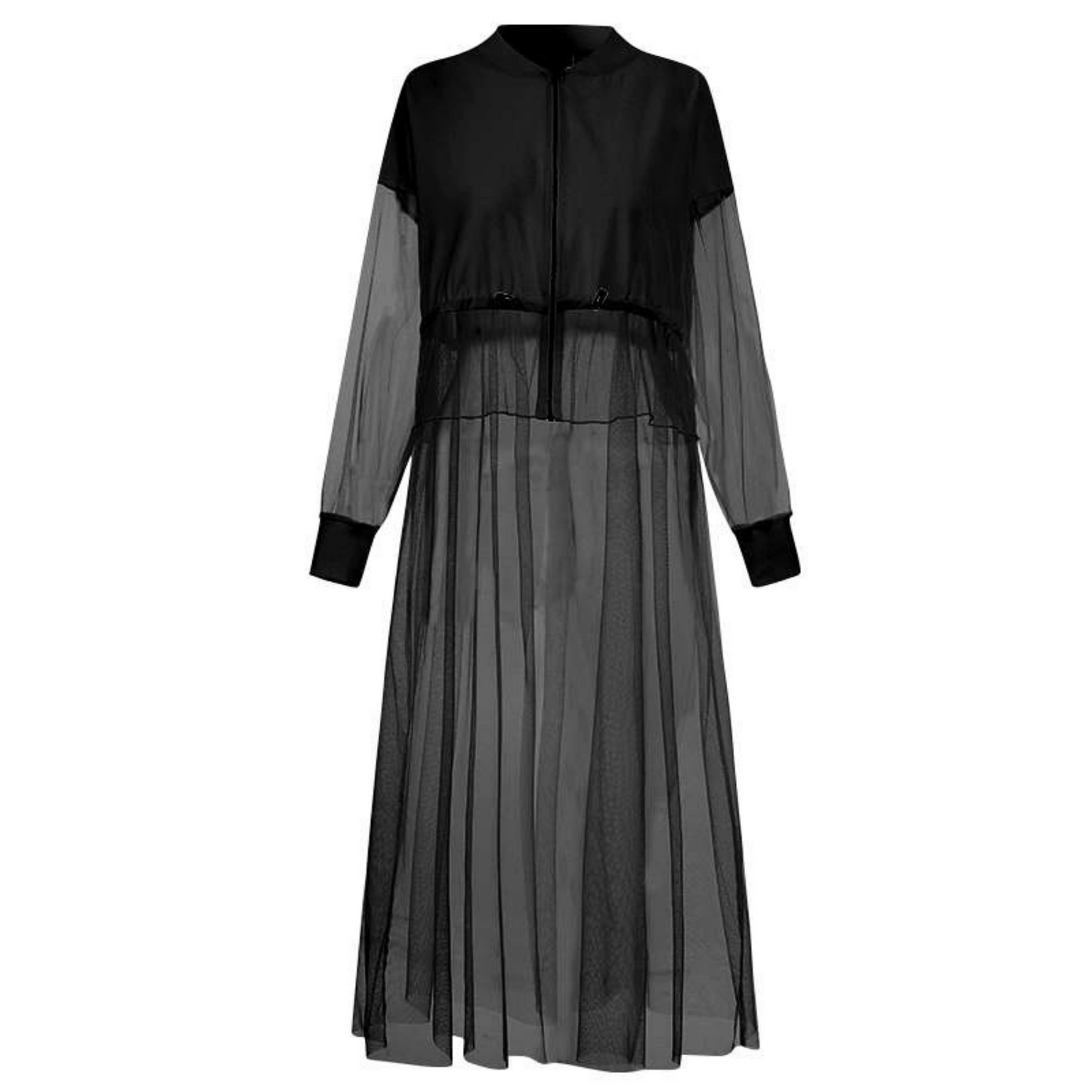 Veste Longue Dentelle Noir