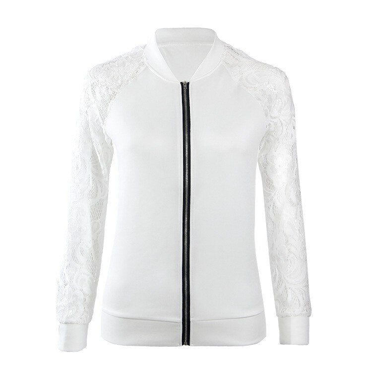 Veste Manche Dentelle Blanc