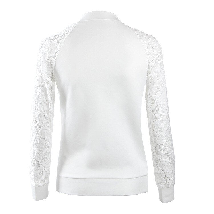 Veste Manche Dentelle Blanche