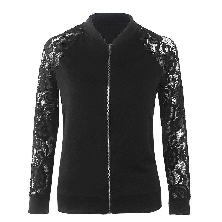 Veste Manche Dentelle Noir