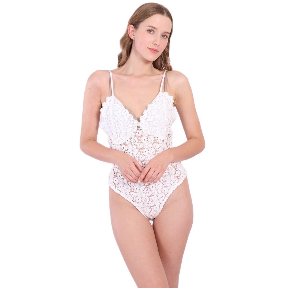 Body Dentelle Blanche Femme