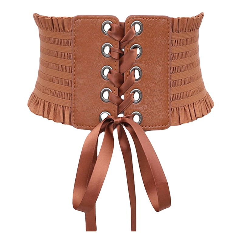 Ceinture Dentelle Marron