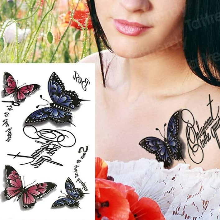 Tatouage Dentelle Papillon Femme