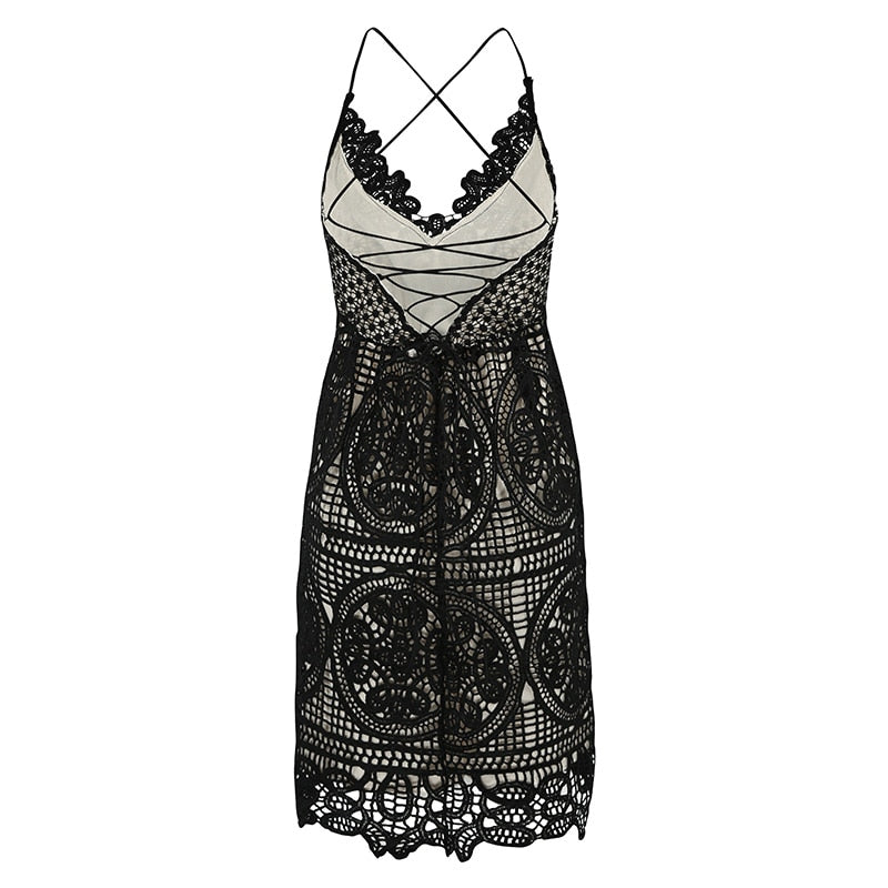 Robe Dos Nu Dentelle Noire