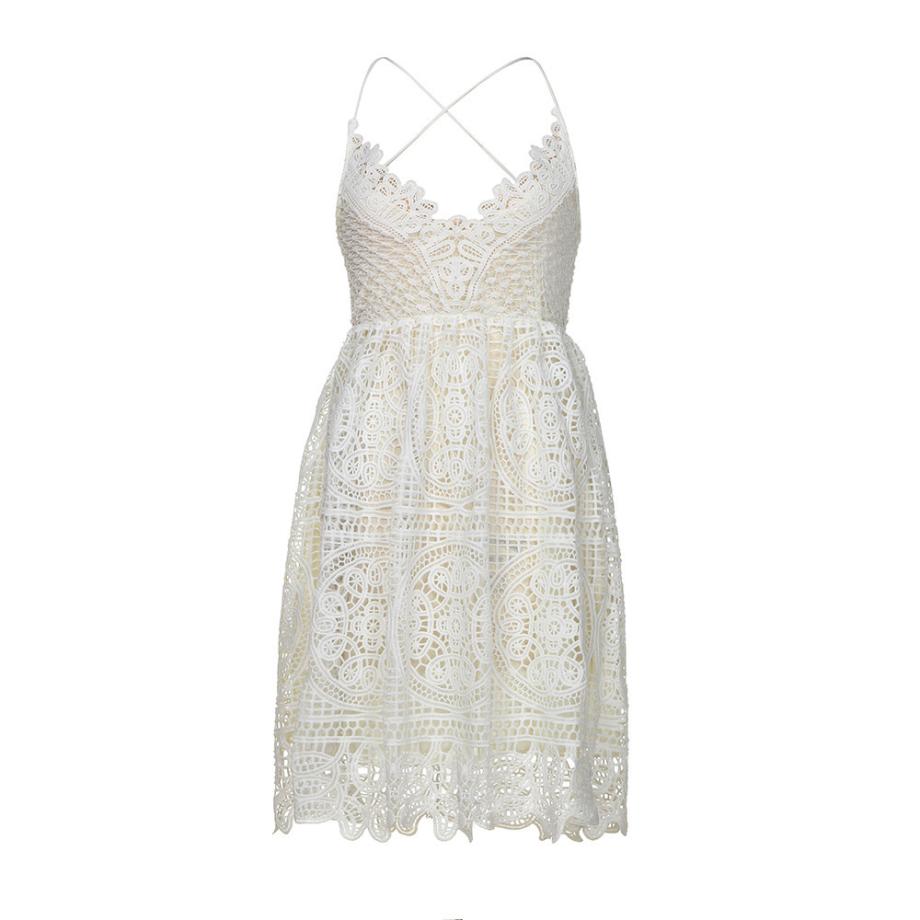 Robe Dos Nu Dentelle Blanc