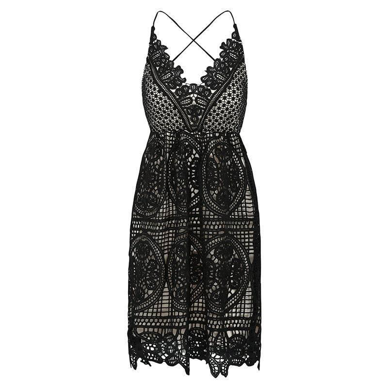 Robe Dos Nu Dentelle Noir