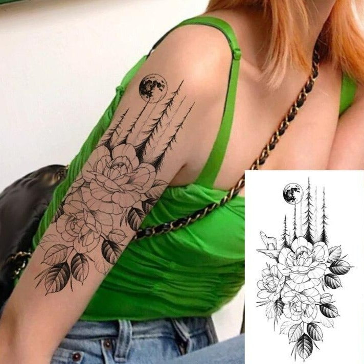 Tatouage Lune Dentelle Femme
