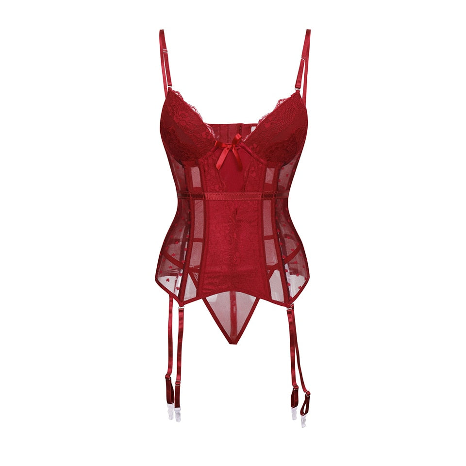 Bustier Corset Dentelle rouge