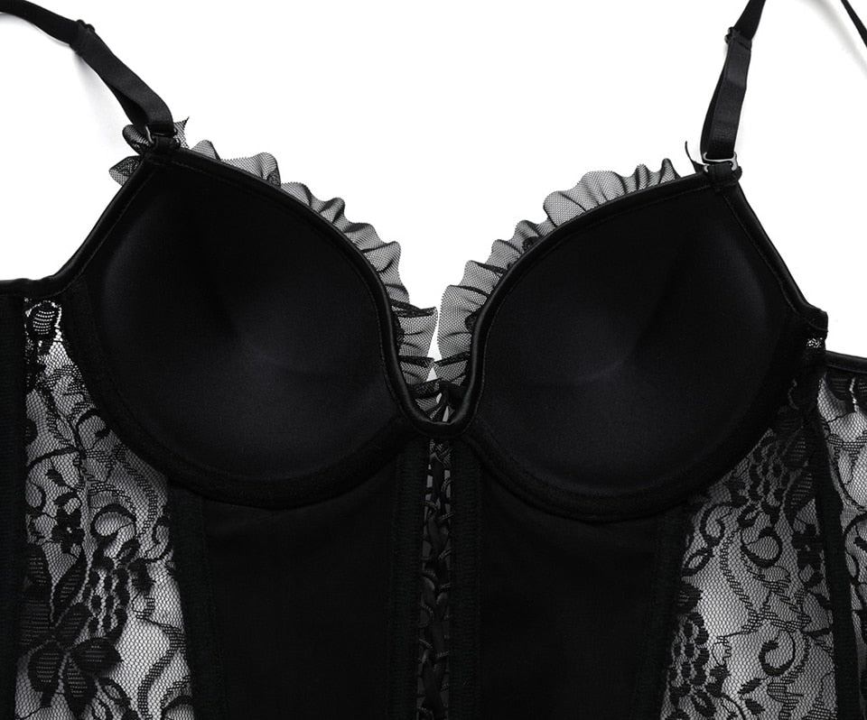 Corset Cuir et Dentelle