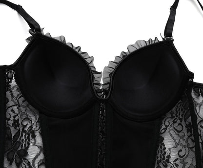 Corset Cuir et Dentelle