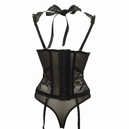 Corset Dentelle Collier Noire