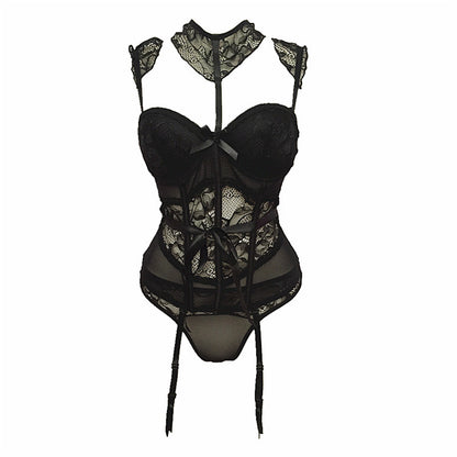 Corset Dentelle Collier Noir