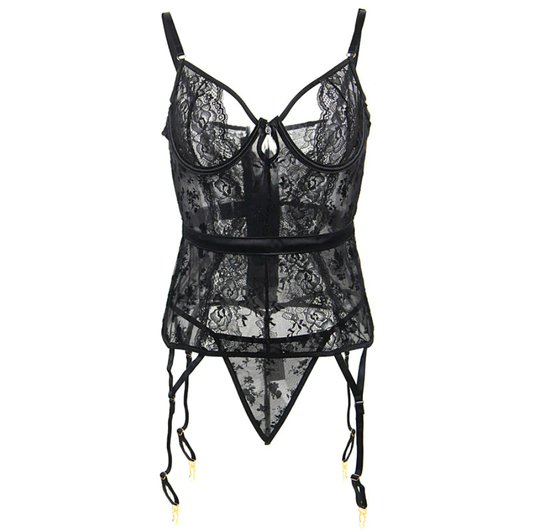Corset Femme Dentelle Noir