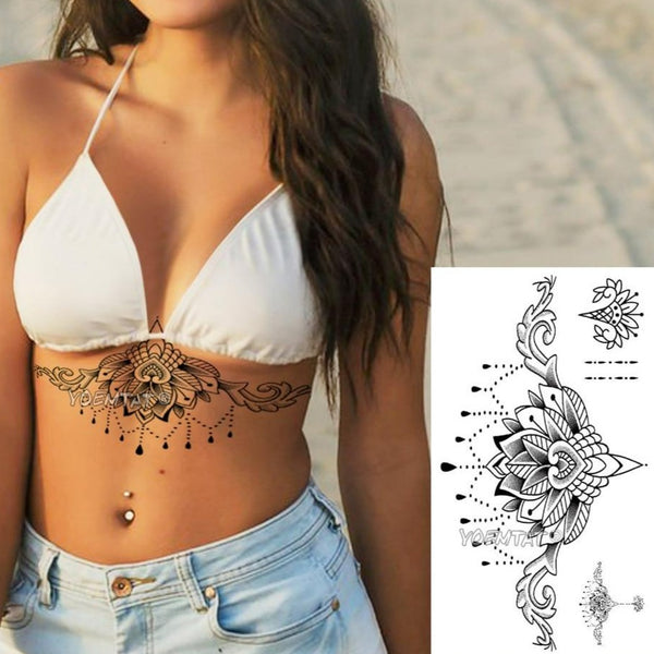 Dentelle Mandala Motif Tatouage Femme