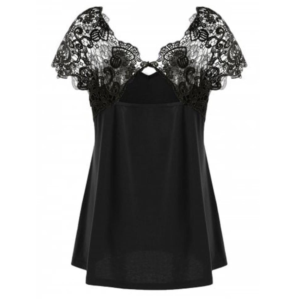 Haut Dentelle Grande Taille Noire