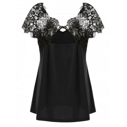 Haut Dentelle Grande Taille Noire