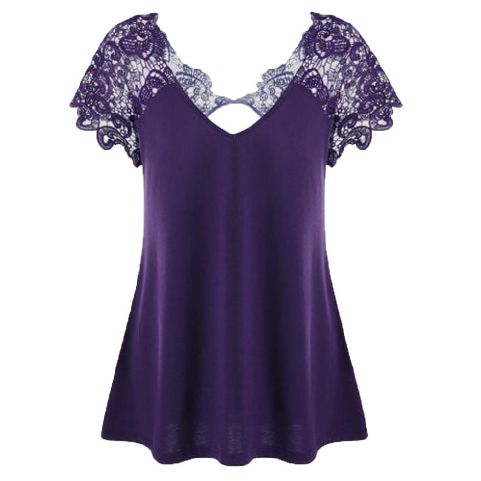 Haut Dentelle Grande Taille Violet