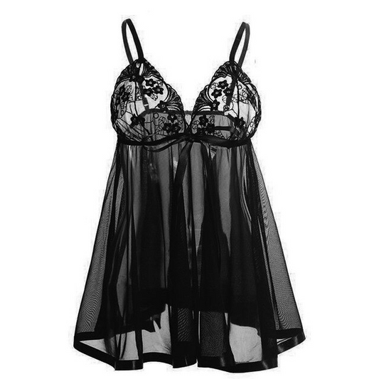 Nuisette Femme Dentelle Grande Taille Noir