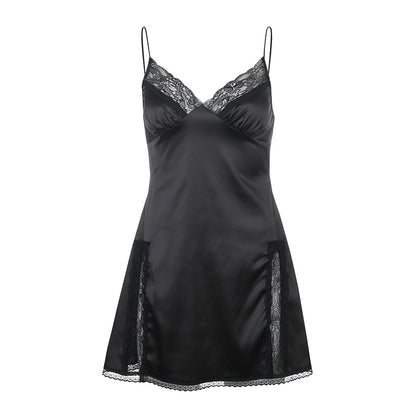 Nuisette Satin Dentelle Noire