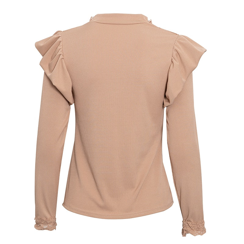 Pull Dentelle Femme Beige