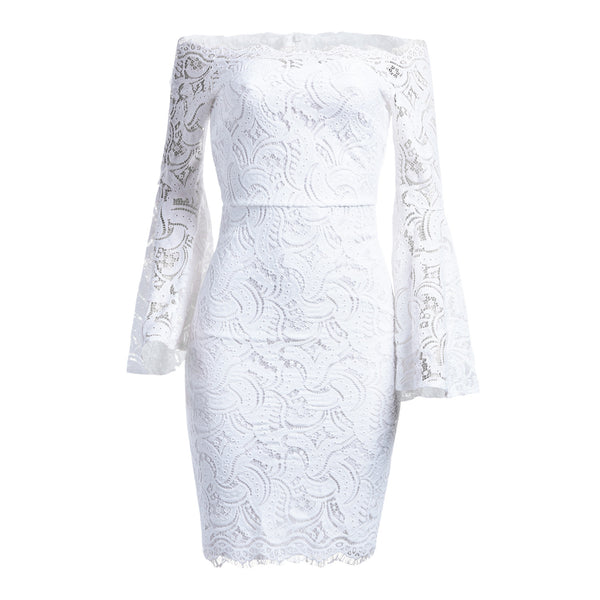 Robe Dentelle Blanche Manche Longue