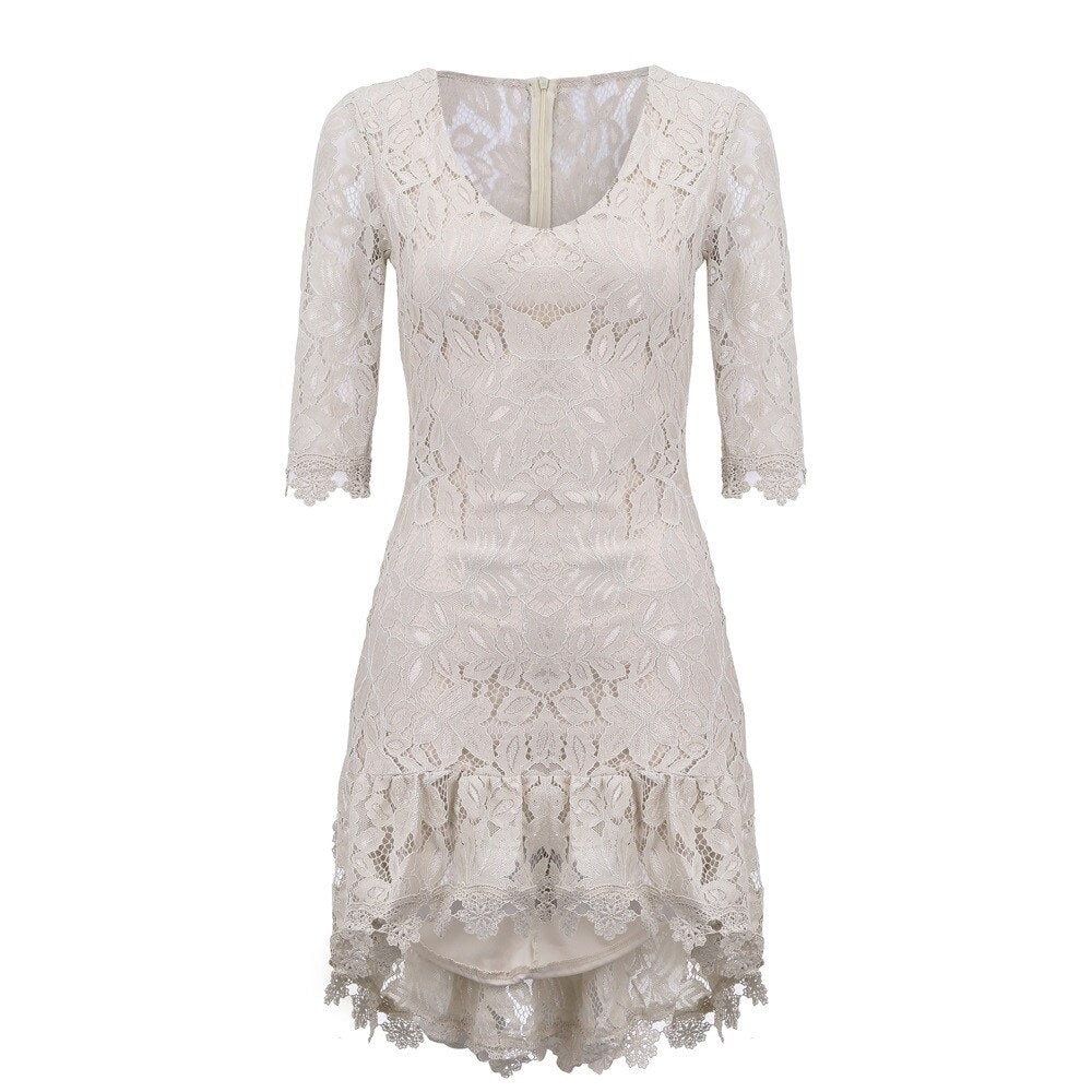Robe Dentelle Bohème Couleur Beige