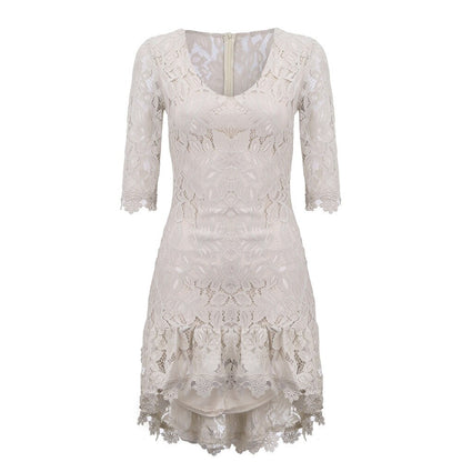 Robe Dentelle Bohème Couleur Beige