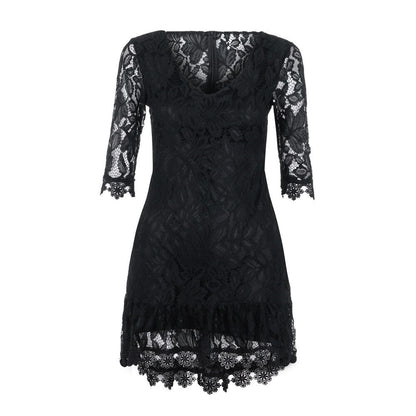 Robe Dentelle Bohème Couleur Noir