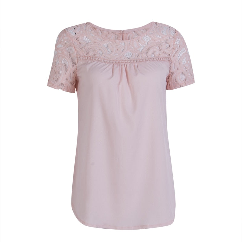 T-Shirt Dentelle Rose