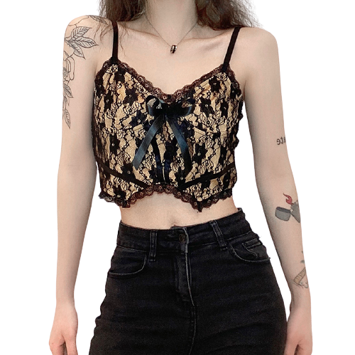 Top Dentelle Or Femme